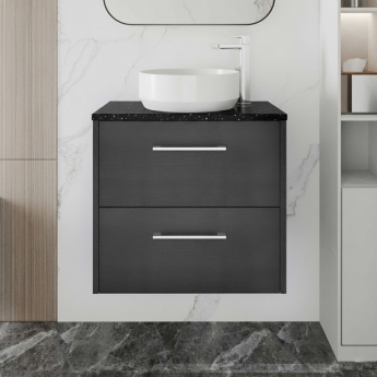 Hudson Reed Juno 600mm 2-Drawer Wall Hung Vanity Unit with Countertop