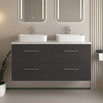 Hudson Reed Juno Twin 1200mm 4-Drawer Wall Hung Vanity Unit with Countertop | Product Image