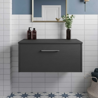 Hudson Reed Juno 800mm 1-Drawer Wall Hung Vanity Unit with Countertop