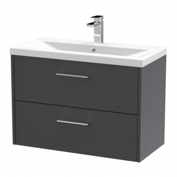 Hudson Reed Juno Wall Hung 2-Drawer Vanity Unit with Basin 1 800mm Wide - Graphite Grey