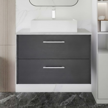 Hudson Reed Juno 800mm 2-Drawer Wall Hung Vanity Unit with Countertop