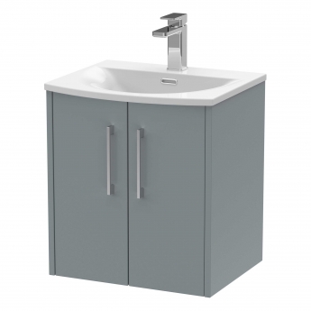 Hudson Reed Juno Wall Hung 2-Door Vanity Unit with Basin 4 500mm Wide - Coastal Grey