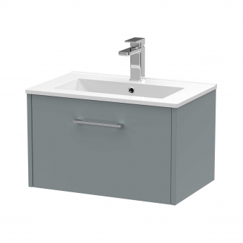 Hudson Reed Juno Wall Hung 1-Drawer Vanity Unit with Basin 2 600mm Wide - Coastal Grey
