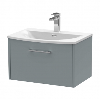Hudson Reed Juno Wall Hung 1-Drawer Vanity Unit with Basin 4 600mm Wide - Coastal Grey