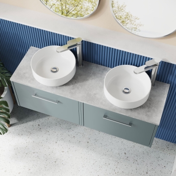 Hudson Reed Juno Wall Hung 2-Drawer Vanity Unit with Bellato Grey Worktop 1200mm Wide - Coastal Grey | Product Image