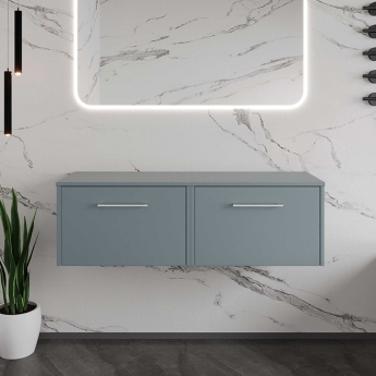 Hudson Reed Juno Twin 1200mm 2-Drawer Wall Hung Vanity Unit with Countertop