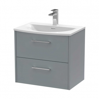 Hudson Reed Juno Wall Hung 2-Drawer Vanity Unit with Basin 4 600mm Wide - Coastal Grey