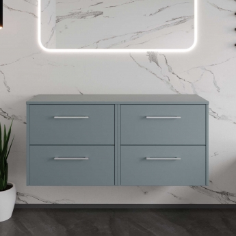 Hudson Reed Juno Twin 1200mm 4-Drawer Wall Hung Vanity Unit with Countertop
