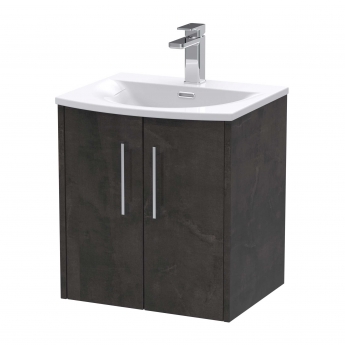 Hudson Reed Juno Wall Hung 2-Door Vanity Unit with Basin 4 500mm Wide - Metallic Slate