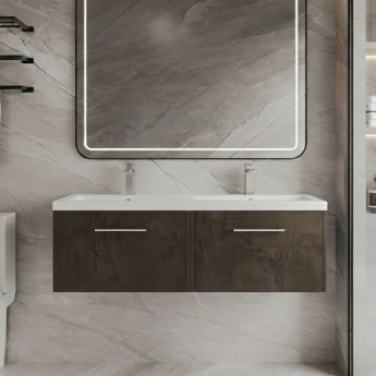 Hudson Reed Juno Twin 1200mm 2-Drawer Wall Hung Vanity Unit