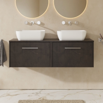 Hudson Reed Juno Twin 1200mm 2-Drawer Wall Hung Vanity Unit with Countertop | Product Image