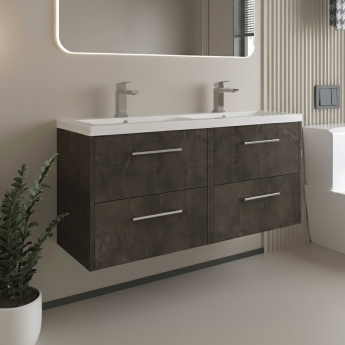 Hudson Reed Juno Twin 1200mm 4-Drawer Wall Hung Vanity Unit