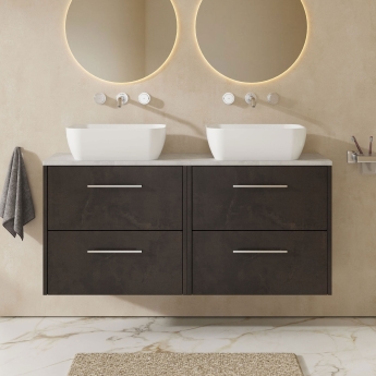 Hudson Reed Juno Twin 1200mm 4-Drawer Wall Hung Vanity Unit with Countertop | Product Image
