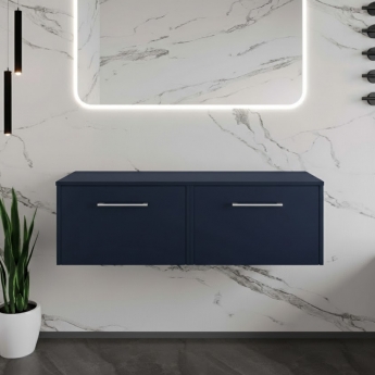 Hudson Reed Juno Twin 1200mm 2-Drawer Wall Hung Vanity Unit with Countertop