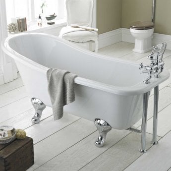 Hudson Reed Kensington Freestanding Slipper Bath 1500mm x 730mm - Deacon Leg Set