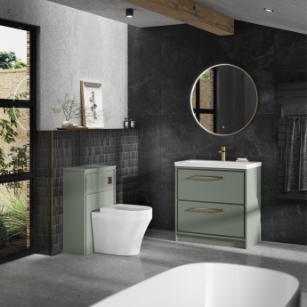 Hudson Reed Lille Back to Wall WC Unit 550mm Wide - Fern Green | Product Image