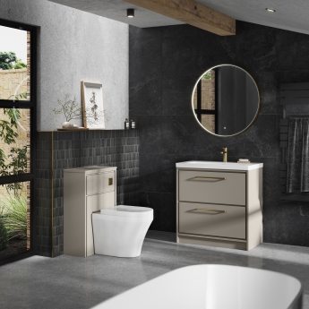 Hudson Reed Lille Back to Wall WC Unit 550mm Wide - Pebble Grey | Product Image