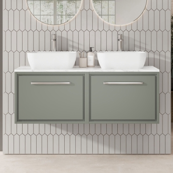 Hudson Reed Lille 1200mm 2-Drawer Wall Hung Vanity Unit with Countertop | Product Image