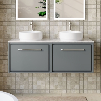 Hudson Reed Lille 1200mm 2-Drawer Wall Hung Vanity Unit with Countertop | Product Image