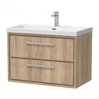 Hudson Reed Lille 800mm 2-Drawer Wall Hung Vanity Unit with Ceramic Basin | Product Image
