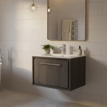 Hudson Reed Lille 600mm 1-Drawer Wall Hung Vanity Unit with Ceramic Basin