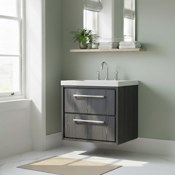 Hudson Reed Lille 600mm 2-Drawer Wall Hung Vanity Unit with Fireclay Basin