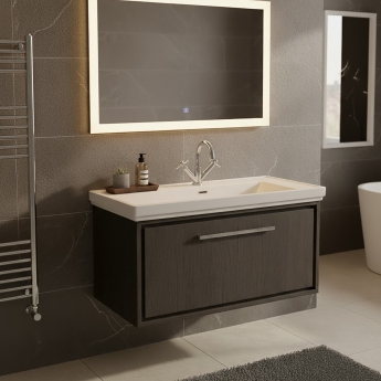 Hudson Reed Lille 800mm 1-Drawer Wall Hung Vanity Unit with Fireclay Basin