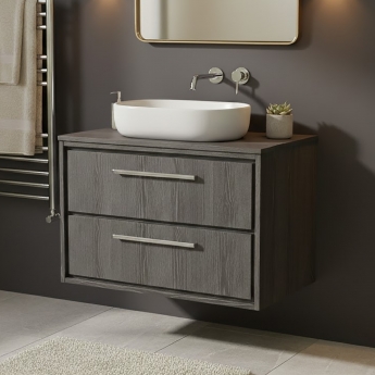 Hudson Reed Lille 800mm 2-Drawer Wall Hung Vanity Unit with Countertop