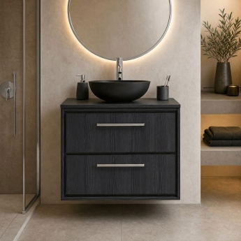 Hudson Reed Lille 800mm 2-Drawer Wall Hung Vanity Unit with Countertop | Product Image