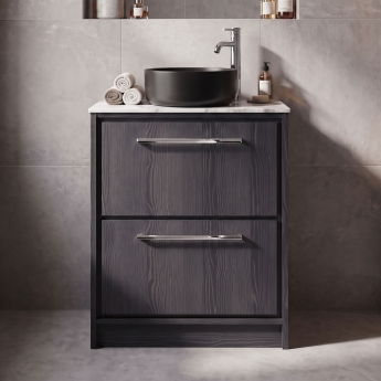 Hudson Reed Lille 600mm 2-Drawer Floor Standing Vanity Unit with Countertop | Product Image