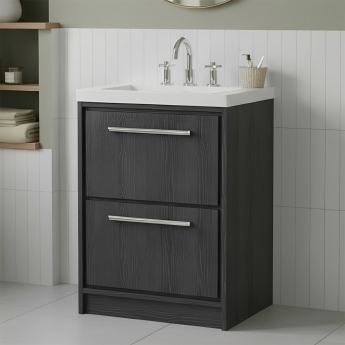 Hudson Reed Lille 600mm 2-Drawer Floor Standing Vanity Unit with Fireclay Basin