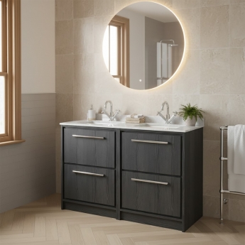 Hudson Reed Lille 1200mm 4-Drawer Floor Standing Vanity Unit with Marble Top Basin