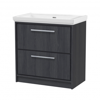 Hudson Reed Lille 800mm 2-Drawer Floor Standing Vanity Unit with Fireclay Basin | Product Image