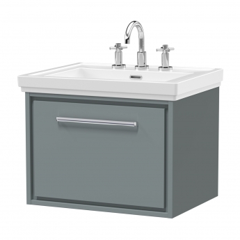 Hudson Reed Lille 600mm 1-Drawer Wall Hung Vanity Unit with Fireclay Basin