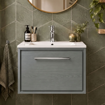 Hudson Reed Lille 600mm 1-Drawer Wall Hung Vanity Unit with Ceramic Basin | Product Image