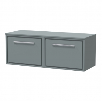 Hudson Reed Lille Wall Hung 2-Drawer Vanity Unit with Worktop 1200mm Wide - Coastal Grey | Product Image