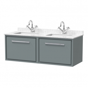 Hudson Reed Lille 1200mm 2-Drawer Wall Hung Vanity Unit with Marble Top Basin