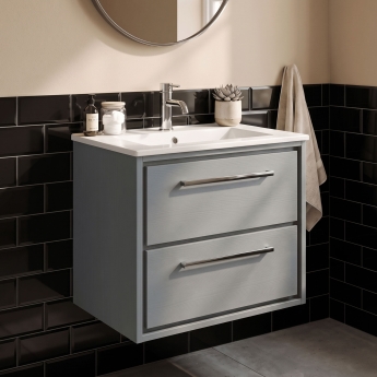 Hudson Reed Lille 600mm 2-Drawer Wall Hung Vanity Unit with Ceramic Basin | Product Image