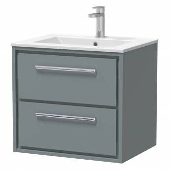Hudson Reed Lille 600mm 2-Drawer Wall Hung Vanity Unit with Ceramic Basin | Product Image