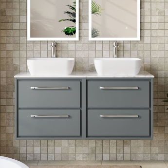 Hudson Reed Lille 1200mm 4-Drawer Wall Hung Vanity Unit with Countertop | Product Image