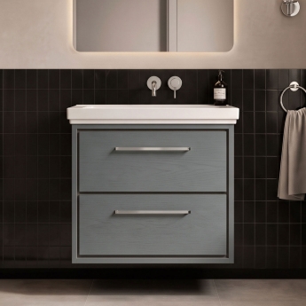 Hudson Reed Lille 600mm 2-Drawer Wall Hung Vanity Unit with Fireclay Basin | Product Image