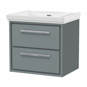 Hudson Reed Lille 600mm 2-Drawer Wall Hung Vanity Unit with Fireclay Basin | Product Image