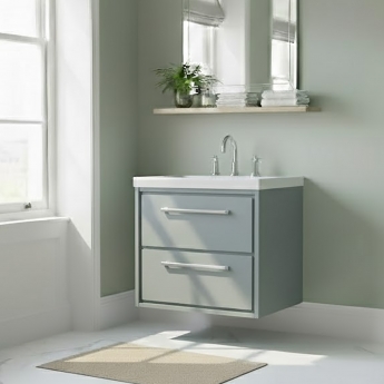 Hudson Reed Lille 600mm 2-Drawer Wall Hung Vanity Unit with Fireclay Basin