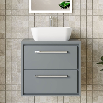 Hudson Reed Lille 600mm 2-Drawer Wall Hung Vanity Unit with Countertop | Product Image