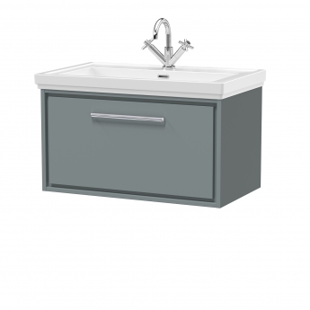 Hudson Reed Lille 800mm 1-Drawer Wall Hung Vanity Unit with Fireclay Basin