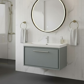 Hudson Reed Lille 800mm 1-Drawer Wall Hung Vanity Unit with Ceramic Basin