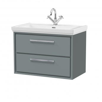 Hudson Reed Lille 800mm 2-Drawer Wall Hung Vanity Unit with Fireclay Basin