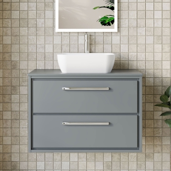 Hudson Reed Lille 800mm 2-Drawer Wall Hung Vanity Unit with Countertop | Product Image