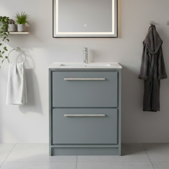 Hudson Reed Lille 600mm 2-Drawer Floor Standing Vanity Unit with Ceramic Basin
