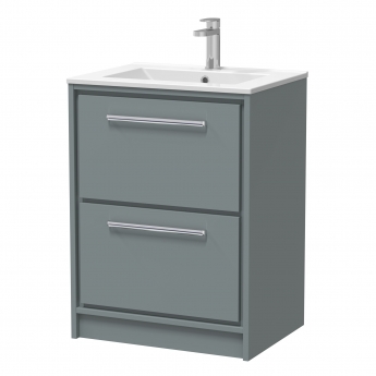 Hudson Reed Lille 600mm 2-Drawer Floor Standing Vanity Unit with Ceramic Basin